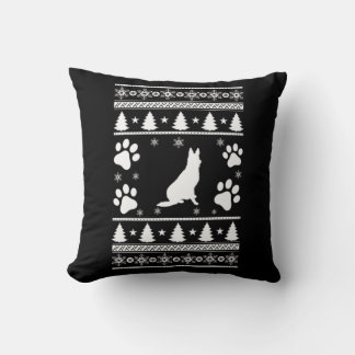 German Shepherd Christmas Throw Pillow