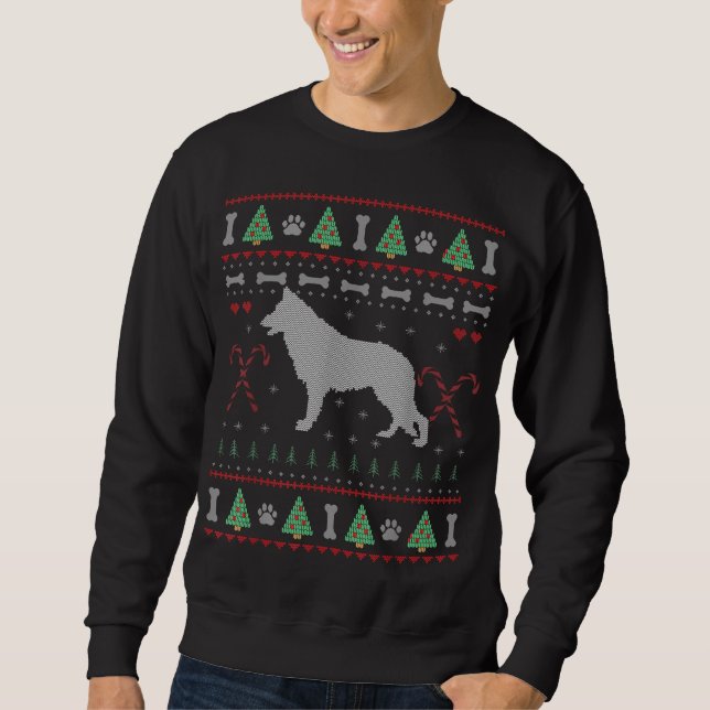 German Shepherd Christmas Ugly Sweater Funny Dog L (Front)