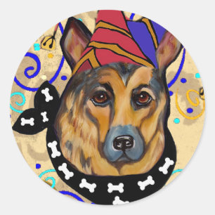 GERMAN SHEPHERD CLASSIC ROUND STICKER