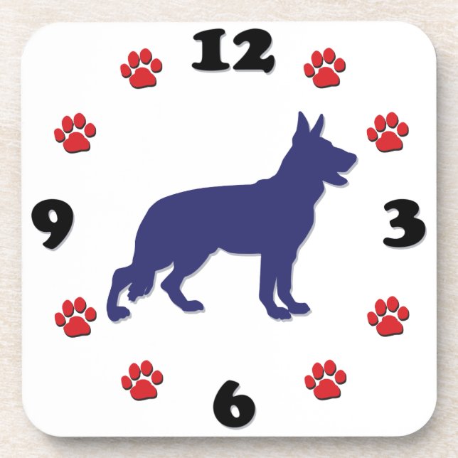 German Shepherd Clock Coaster (Front)