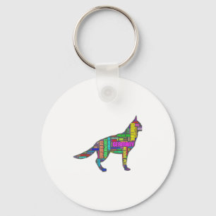German Shepherd Cloud Tygraphy  Keychain