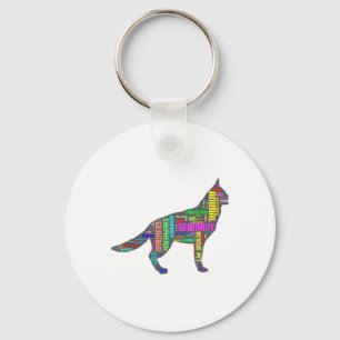 German Shepherd Cloud Tygraphy  Keychain