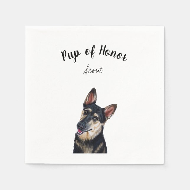 German Shepherd Cocktail Napkins (Front)
