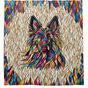German Shepherd - Colorful Mosaic Art