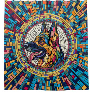 German Shepherd - Colorful Mosaic Art