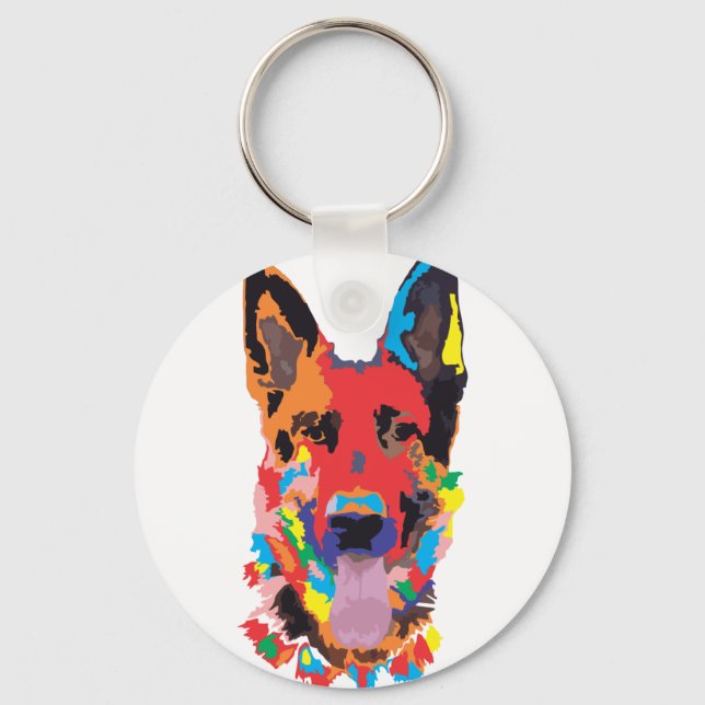 German shepherd colour keychain (Front)