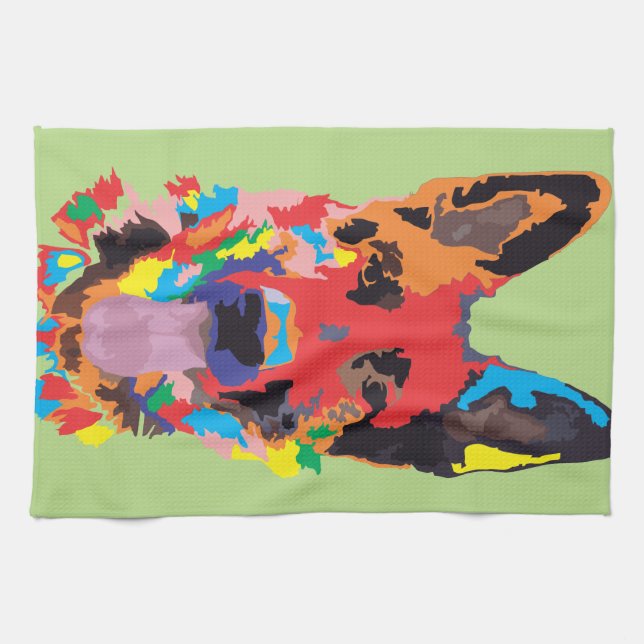 German shepherd colour kitchen towel (Horizontal)