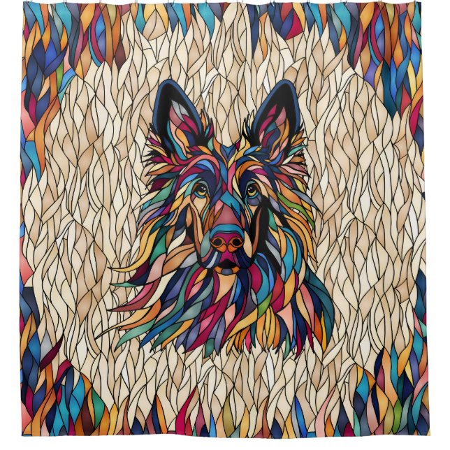 German Shepherd - Colourful Mosaic Art (Front)