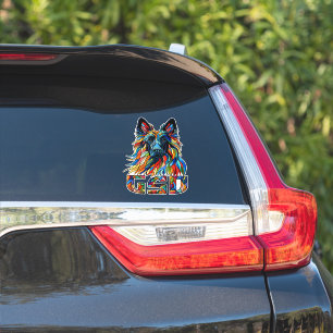 German Shepherd - Colourful Mosaic Art