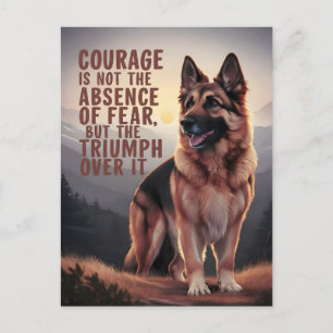 German Shepherd Courage At Sunset Postcard
