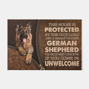 German shepherd custom doormat, House Protected Doormat