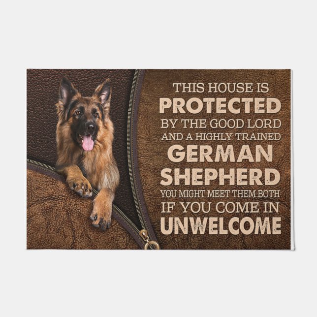 German shepherd custom doormat, House Protected Doormat (Front)