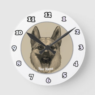 German Shepherd  custom name clock