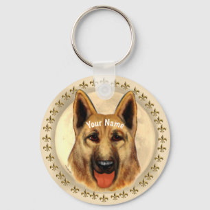 German Shepherd custom name  Keychain
