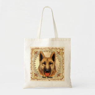 German Shepherd custom name Tote Bag