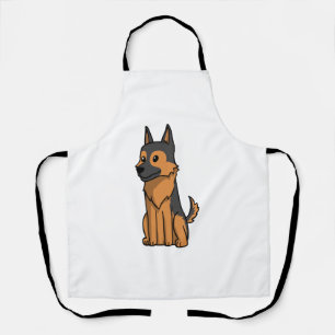 German Shepherd Cute Cartoon Apron