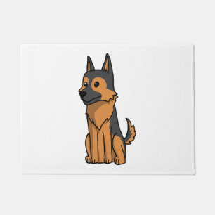 German Shepherd Cute Cartoon Doormat