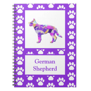 German Shepherd Cute Pet Silhouette Purple PY&B Notebook