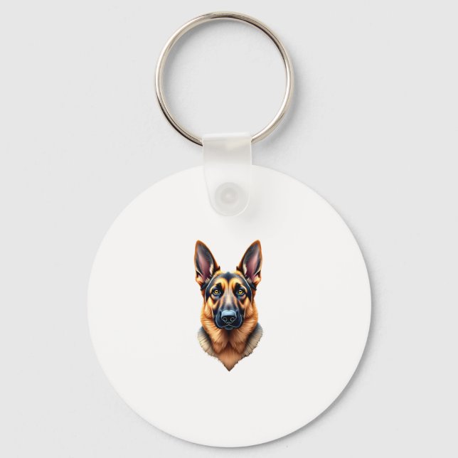 German Shepherd Cute Puppy Dog (1) Keychain (Front)