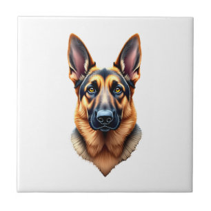 German Shepherd Cute Puppy Dog (1) Tile