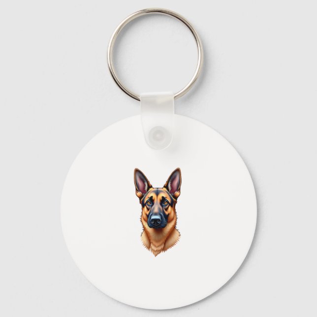 German Shepherd Cute Puppy Dog (3) Keychain (Front)