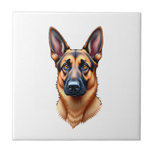 German Shepherd Cute Puppy Dog (3) Tile