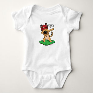 German Shepherd Dabbing Baby Bodysuit
