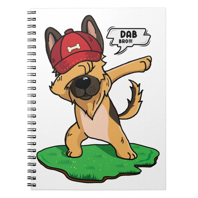 German Shepherd Dabbing Notebook (Front)