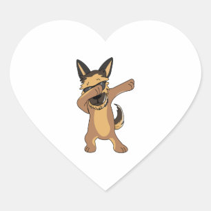 German Shepherd Dabbing Window Decals for car Truc Heart Sticker