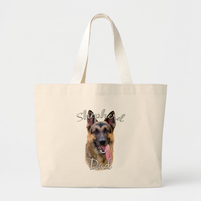 German Shepherd Dad 2 Large Tote Bag (Front)