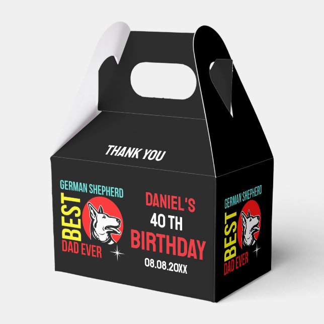 German Shepherd Dad, Dog Dad Birthday       Favor Box (Back Side)