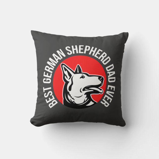 German Shepherd Dad, Dog Dad Throw Pillow (Front)