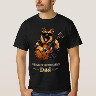 German Shepherd Dad Rock Star Guitar Dog Gift T-Shirt