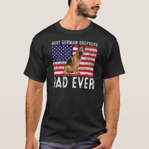 German Shepherd Dad Usa American Flag Dog  Owner T-Shirt
