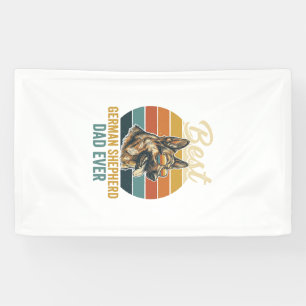 German Shepherd Dad Vintage Sunset Shirt Design Banner
