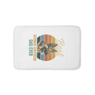 German Shepherd Dad Vintage Sunset Shirt Design Bath Mat