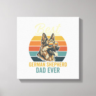 German Shepherd Dad Vintage Sunset Shirt Design Canvas Print