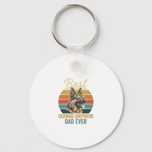 German Shepherd Dad Vintage Sunset Shirt Design Keychain