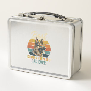 German Shepherd Dad Vintage Sunset Shirt Design Metal Lunch Box