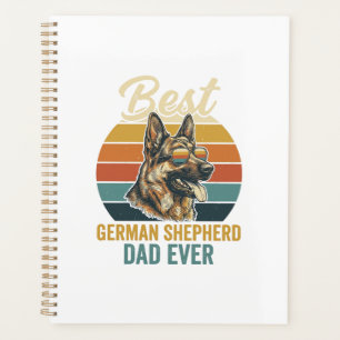 German Shepherd Dad Vintage Sunset Shirt Design Planner