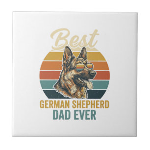 German Shepherd Dad Vintage Sunset Shirt Design Tile