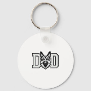 German Shepherd Dad Vintage Vector Shirt Design_1 Keychain
