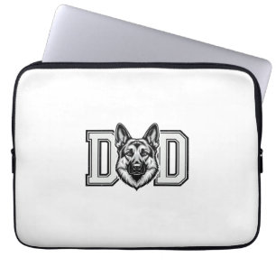 German Shepherd Dad Vintage Vector Shirt Design_1 Laptop Sleeve