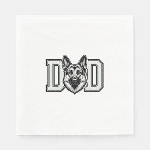 German Shepherd Dad Vintage Vector Shirt Design_1 Napkin