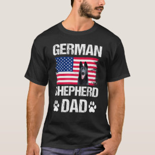 German Shepherd Dad With American Flag T-Shirt