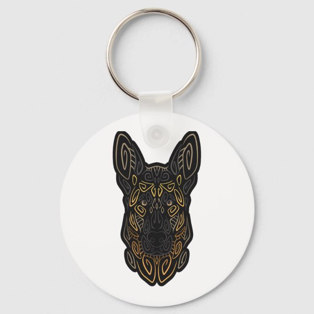 German Shepherd Design German Shepherd Gifts Dog O Keychain (Front)