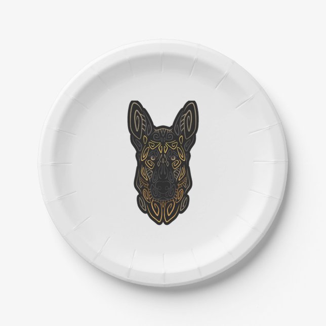 German Shepherd Design German Shepherd Gifts Dog O Paper Plate (Front)