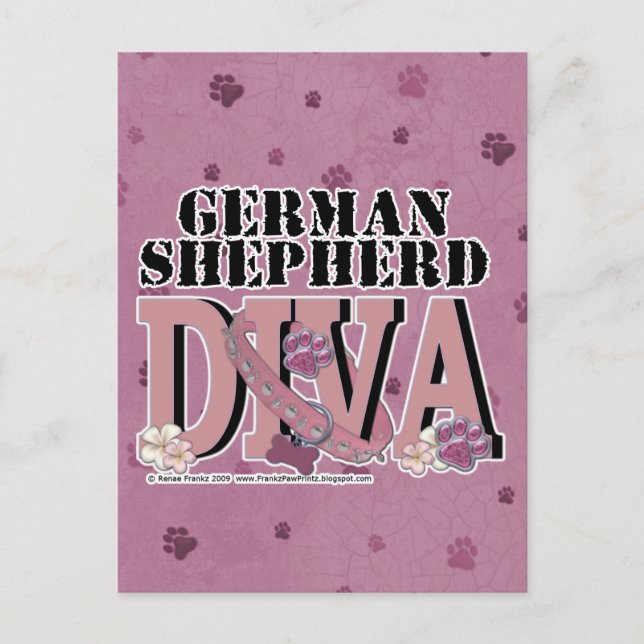 German Shepherd DIVA Postcard (Front)