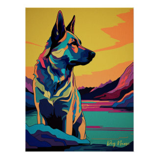 German Shepherd Dog 003 - Bruno Pokopen Poster