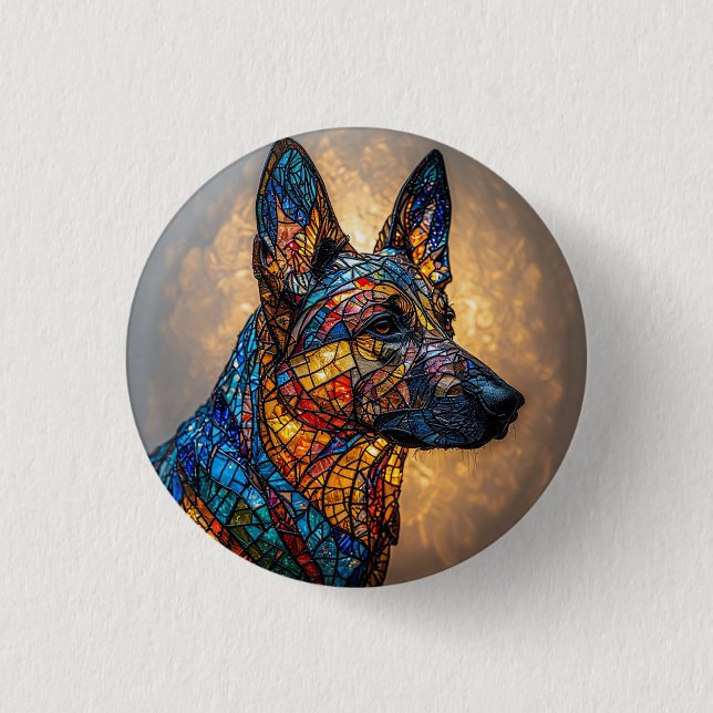 German Shepherd Dog 1 Inch Round Button (Front)